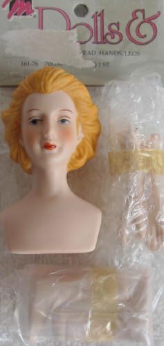 MANGELSEN'S Craft 1 Set of Porcelain Lady Doll Head 2-3/4" High w Pair of Hands Each 1-3/4" Long & Pair of Legs Each 1-1…