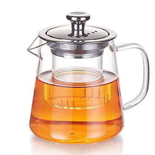 Glass Teapot 350 ml Teapot for One Person with Clear Glass Infuser
