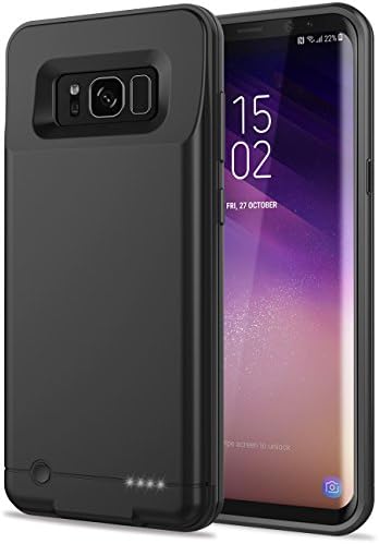 Galaxy S8 Plus Battery Case,Emishine Ultra Slim 5000mAh Portable External Backup Case Battery For Samsung Galaxy S8 Plus / Rechargeable S8+ Power Bank Case (6.2"-S8 Plus-Black)