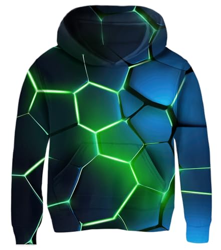 UNICOMIDEA Youth Sweatshirt 11-13 Years 3D Volcano Pullover Funny Kids Graphic Hoodies Size 12 Comfy Sweater Outfits Casual Holiday Teen Boys Sweatshirt