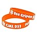 BAIYI Peanut Allergy Alert ID Bracelets Call 911 Use Epipen Emergency Medical Wristbands for Boys and Girls, 4Pcs