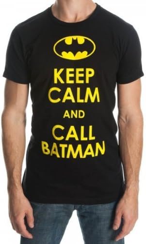 Keep Calm & Call Batman Mens Black T-Shirt