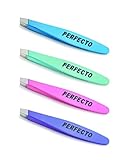 Mini Slant Tweezers - Perfecto Professional Stainless Steel Slant Tip Tweezer - The Best Precision Eyebrow Tweezers For Your Daily Beauty Routine! (Colors May Vary. Only One Tweezer is included)