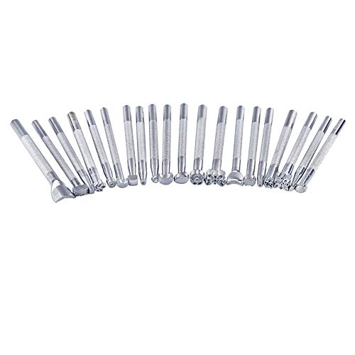 28 PCS Leather Stamping Tool Leather Carving Working Saddle Making Tools DIY Leather Craft Stamps Set DIY Hammer Swivel Knife