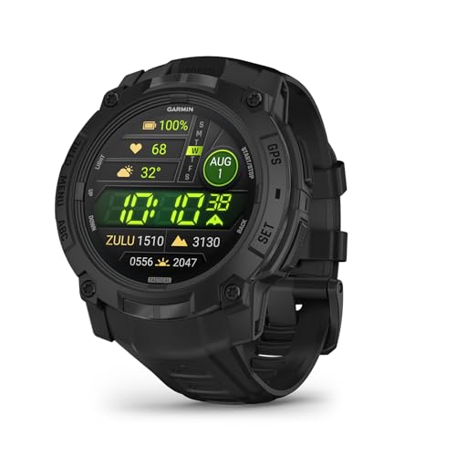 Garmin Instinct 3 Tactical 50mm AMOLED – GPS-Multisport-Smartwatch, 1,3" AMOLED-Display, bis zu 24 Tage Akkulaufzeit, 80+ Sport-Apps, Taktische Funkti