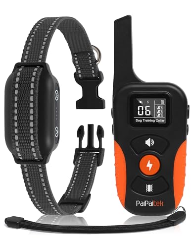 PaiPaitek 2-in-1 Dog Bark Collar and Shock Collar with Remote 3300ft Range - 5 Adjustable Sensitivity Levels, IP67 Waterproof Training Collar for Medium Large Dogs (40-150 lbs) | Indoor & Outdoor Use