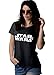Decrum Black Women Star Graphics Wars T Shirt | White Logo, L