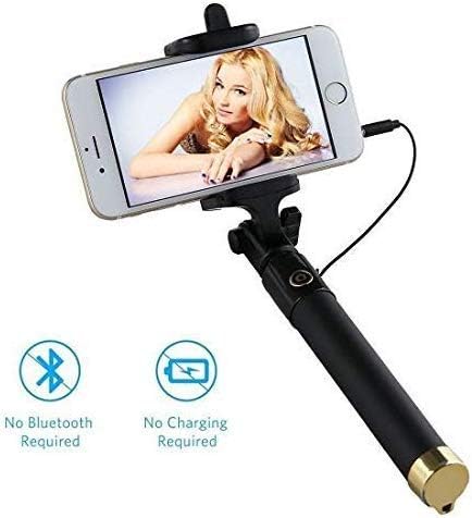 Best online products™ Pocket Sized Selfie Stick for iPhone and Android and All Smartphones (Color- Golden)