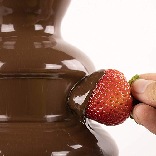 Chocolate Fondue Electric Fountain 3-Tier Melting Machine Stainless Steel Pots Dessert for Melted Chocolate, Candy, Butter, Cheese, Caramel Dip Mini Size, 1.5-2 Pound Capacity