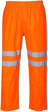 Portwest Hi-Vis Breathable Trousers Orange XL RT61ORRXL Waterproof Workwear view 1