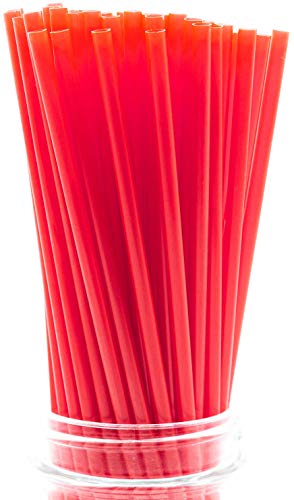 Made in USA Pack of 100 Red Slim Tall Plastic Smoothie (10