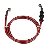 Mtsooning 1Pc Red Motorcycle Braided Steel Brake Clutch Oil Hoses Line Pipe (Oil Hose Length 120cm)