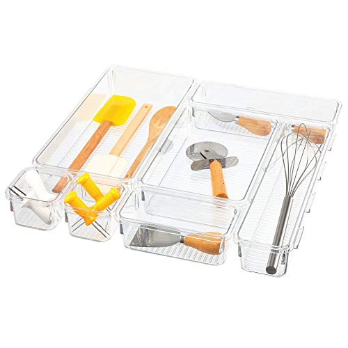 mDesign Kitchen Interlocking Plastic Modular Drawer Storage Organizers