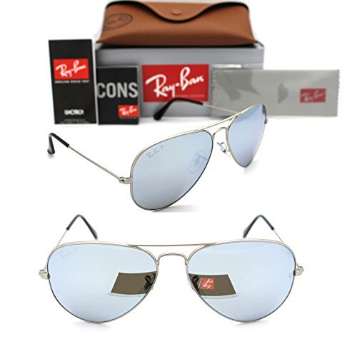 Ray-Ban Aviator RB 3025 019/W3 58mm Matte Silver Polarized