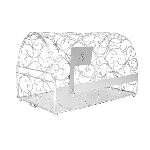 Cathy's Concepts Personalized Reception Gift Card Mailbox, Silver, Letter S