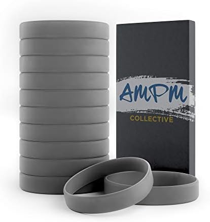 AMPM Collective | Silicone Wristbands | Rubber Bracelets | Unisex for Men Women Teens | 12 Pcs - Variety of Colors