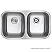 Decor Star P-006 32 1/4 Inch Undermount 50/50 Equal Double Bowl 18 Gauge Stainless Steel Kitchen Sink cUPC