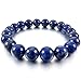 INBLUE Women,Men's 10mm 12mm Energy Bracelet Link Wrist Energy Stone Blue Buddha Mala Bead