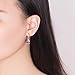 14k White Gold Plated Women Dangle Earrings 12mm Pear Shape Naked Drill Pure Brilliance Crystal Drop Earrings (Pink)