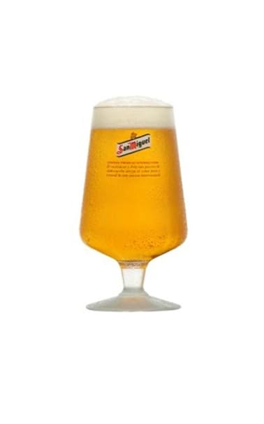 San Miguel Chalice Half-Pint-Biergläser und Bierdeckel, 280 ml, je 4 Stück