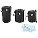 3 Pack Neoprene Soft DSLR Lens Pouch Case Kit For Canon Nikon Sony Pentax Olympus Panasonic and Blackmagic Pocket Cinema Camera Lenses Includes 3 Soft Neoprene Lens Pouch, small, medium, and large
