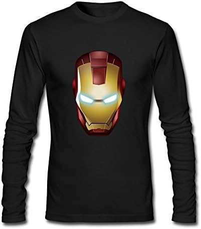 SFMY Men's Iron Man Logo Long Sleeve T-shirt Size XL Black