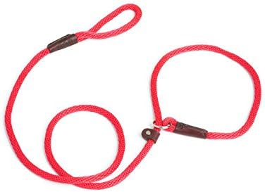 Rover on Main Slip Lead Dog Leash Pet Supplies for Dogs- 6ft Climbing Rope Slip Leash Dog Leash And Collar With Adjustable Collar For Training, Walking, Running, Hunting, Military, Police (Red)