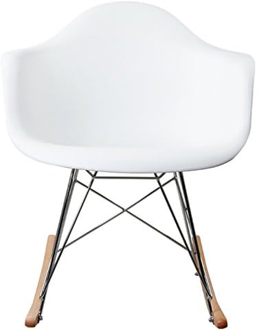 Treezone Eames Chair Rocker Modern Plastic Lounge Cradle Arm Chair Set of 2