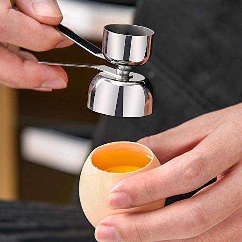 Egg Cracker Topper Cutter, Stainless Steel Egg Opener Egg Shell Remover Poached Egg Separator