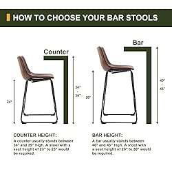 NicBex Retro Bar Stools Crazy-Horse Leather with
