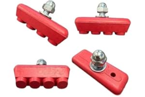 2 Pair Bike Brake Pads, Rubber V-Brake Pads for Mountain & Road Bicycles, Quiet & Non-Skid Cycling Accessories for Enhanced S