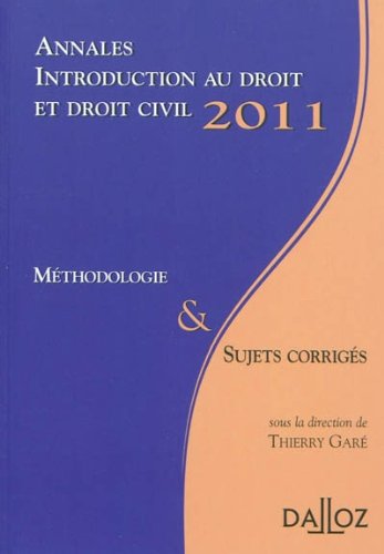 Introduction au droit et droit civil, 2011