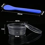Philonext 25 Pack Slime Storage Containers, Foam Ball Storage Containers with Lids, Leakproof Clear Plastic Floam Beads Containers Kit of Slime with 10 Pcs Slime Mixing Spoons for Slime Beads (S)