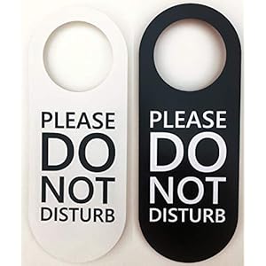 Do Not Disturb Door Hanger Sign 2 Pack (Black & White Double Sided) Please Do Not Disturb on Both Sides, Do Not Disturb…