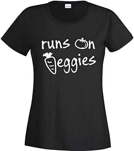 Runs On Veggies, Funny Ladies T-Shirt