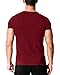 MODCHOK Men's Short Sleeve Henley T Shirt Round Neck Button Slim Fit Tops Blouse 1Wine Red S