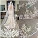 WAJY White Ivory Lace Edge Cathedral Length Wedding Bridal Veil+Comb Ivory
