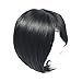 MARIAN Synthetic Hair Short Straight Bob Wig for Women Jet Black with Side Bangs + a Free Wig Cap