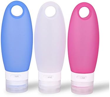 [FDA TSA Certificated] Silicone Travel Bottle Set BPA Free Squeezable Refillable Leak Proof Soft Bottle for Shampoo, Cream, Conditioner and Body Care -with Hole Design - Set of 3pcs 98ml/bottle