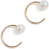 Zoe Chicco Women's 14k Gold Reversible Pearl Huggie Hoop Earrings