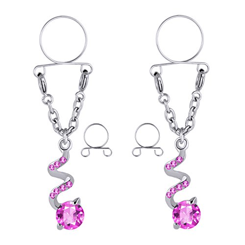 2pcs fake nipple rings non-piercings stainless steel bo…