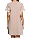 Romwe Women's Short Sleeve Summer Loose Tunic Casual Tassel Dress Apricot M