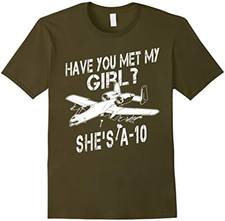 Mens My Girls A10 Warthog Plane - Aviation Pilot T-Shirt  Large Olive