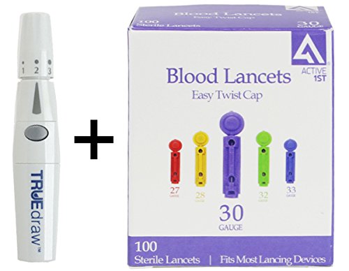 Truedraw lancing device with cap + 100 active1st 30g la…