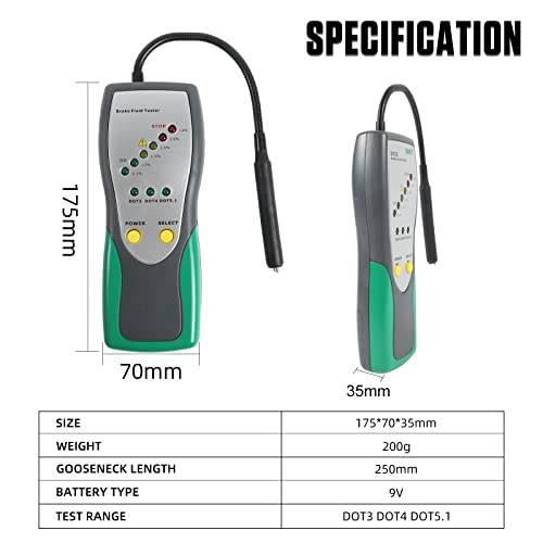 BELEY Automotive Brake Fluid Tester Oil Moisture Water Detection With HighPrecision Probe For