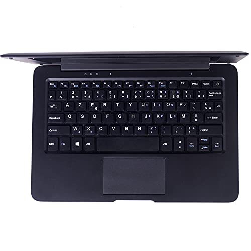 Bigmachine Windows 10 Laptop Mini 10.1 Inches 32 GB French AZERTY Keyboard Ultra Thin and Lightweight Netbook Quad Core PC HDMI Webcam Netflix Youtube (Black)