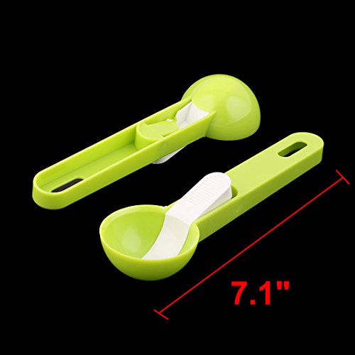 uxcell Plastic Household Tableware Ice Cream Ball Digging Spoon Scoop 2 Pcs Light Green