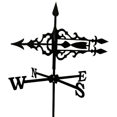 Wetterfahne 51,5x68,5cm Motiv Pfeil klein schwarz Stahl Windspiel Windfahne Stabfahne