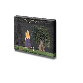 Heroine Rushing to Her Lover by The Family of Nainsukh - Canvas Print Wall Art Famous Painting Reproduction - 12" x 18"