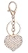 Giftale Women's Heart Keychain,Alloy Bag Charm with Crysatl Car Keyring,#41817A